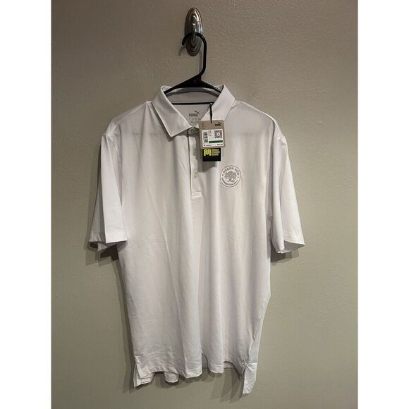 Puma Mens Large White Golf Polo Shirt Performance Stretch NWT SP - Picture 1 of 5